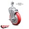 Service Caster 5 Inch Red Polyurethane Wheel Swivel 1/2 Inch Threaded Stem Caster with Brake SCC-TS20S514-PPUB-RED-TLB-121315 - alternate 2